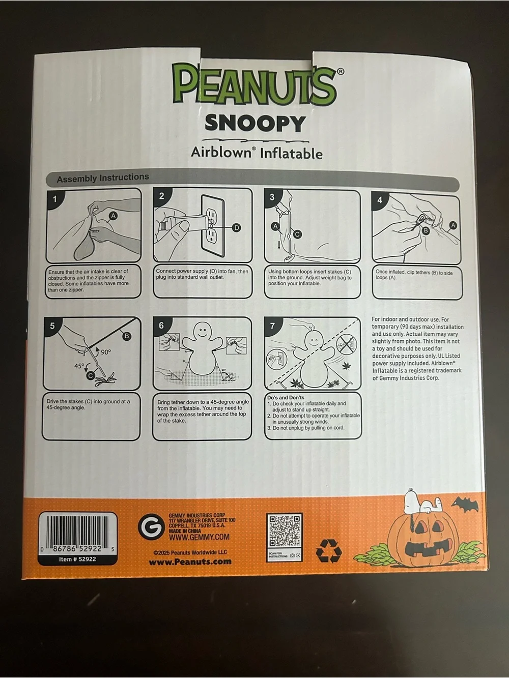 New Peanuts Halloween Inflatable